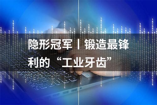 隐形冠军丨锻造最锋利的“工业牙齿”