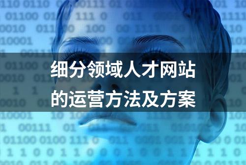 细分领域人才网站的运营方法及方案