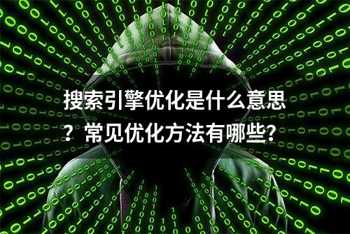 搜索引擎优化是什么意思？常见优化方法有哪些？