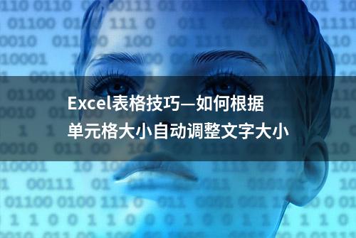 Excel表格技巧—如何根据单元格大小自动调整文字大小