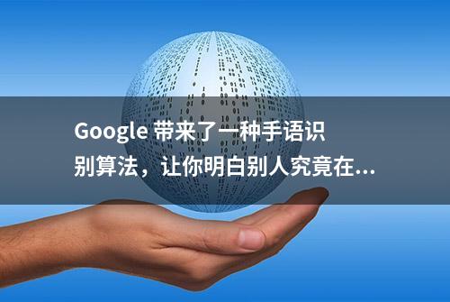 Google 带来了一种手语识别算法，让你明白别人究竟在比划啥