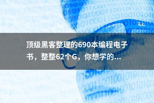 顶级黑客整理的690本编程电子书，整整62个G，你想学的都有