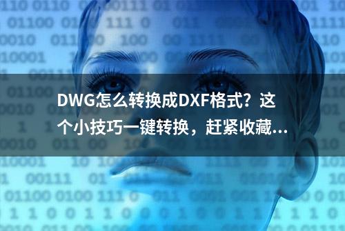 DWG怎么转换成DXF格式？这个小技巧一键转换，赶紧收藏！