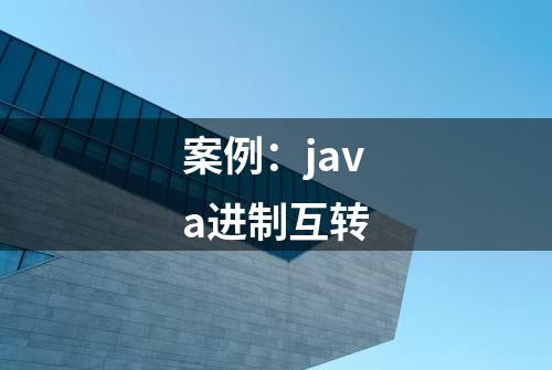 案例：java进制互转