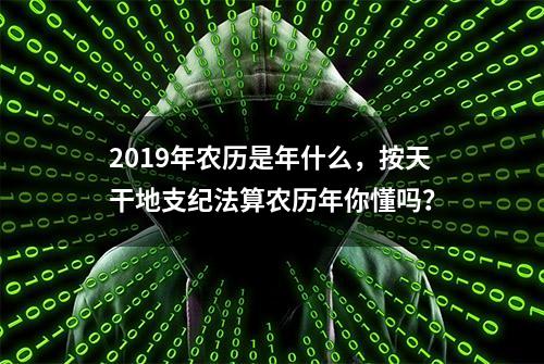 2019年农历是年什么，按天干地支纪法算农历年你懂吗？