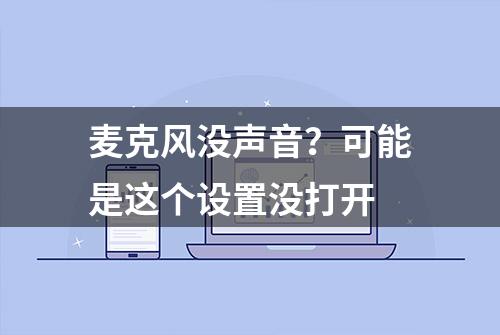 麦克风没声音？可能是这个设置没打开