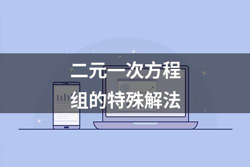 二元一次方程组的特殊解法