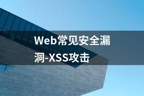 Web常见安全漏洞-XSS攻击