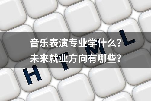 音乐表演专业学什么？未来就业方向有哪些？