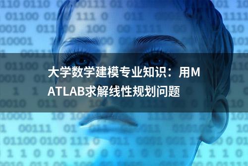 大学数学建模专业知识：用MATLAB求解线性规划问题