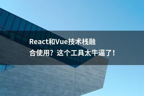 React和Vue技术栈融合使用？这个工具太牛逼了！