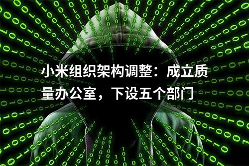 小米组织架构调整：成立质量办公室，下设五个部门