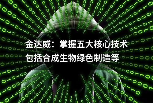 金达威：掌握五大核心技术包括合成生物绿色制造等