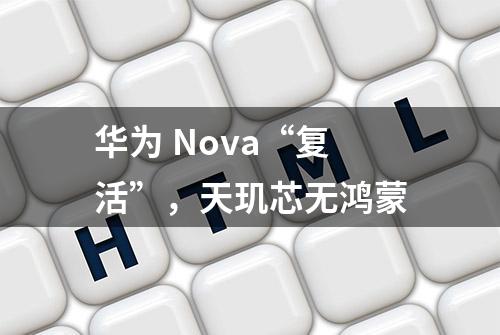 华为 Nova“复活”，天玑芯无鸿蒙