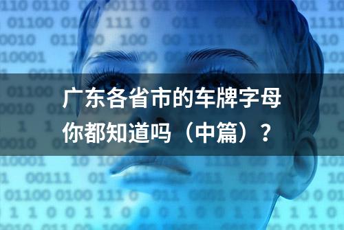 广东各省市的车牌字母你都知道吗（中篇）？