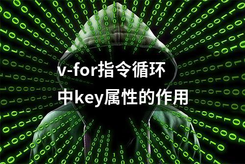 v-for指令循环中key属性的作用