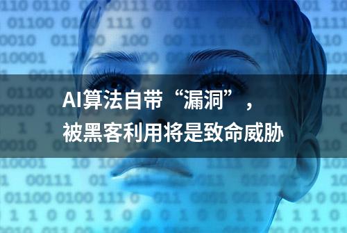 AI算法自带“漏洞”，被黑客利用将是致命威胁