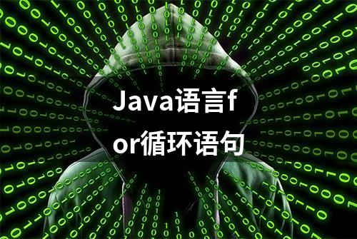 Java语言for循环语句