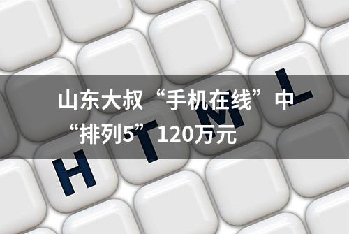 山东大叔“手机在线”中“排列5”120万元