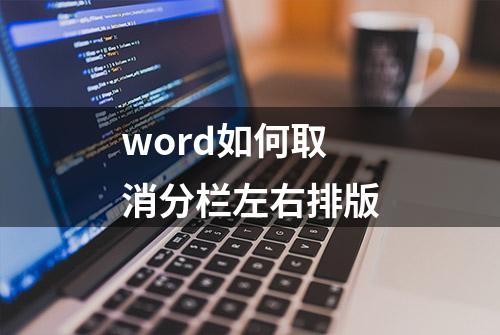 word如何取消分栏左右排版