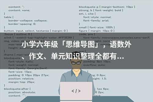 小学六年级「思维导图」，语数外、作文、单元知识整理全都有~