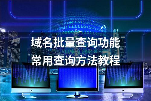 域名批量查询功能常用查询方法教程