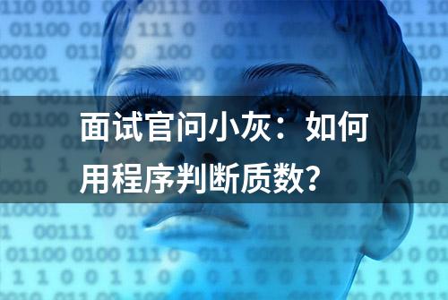 面试官问小灰：如何用程序判断质数？