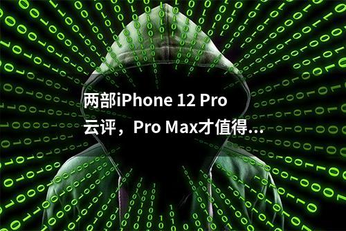 两部iPhone 12 Pro云评，Pro Max才值得买？