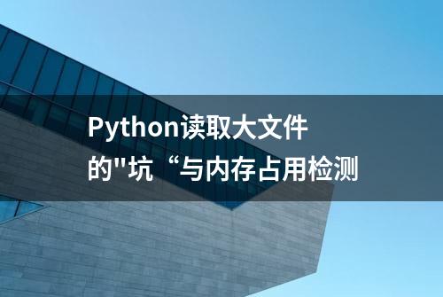 Python读取大文件的