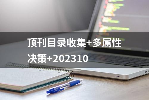 顶刊目录收集+多属性决策+202310