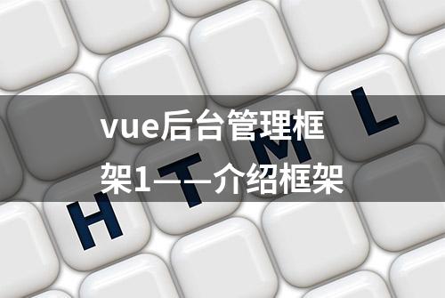 vue后台管理框架1——介绍框架