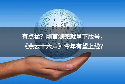 有点猛？刚首测完就拿下版号，《燕云十六声》今年有望上线？