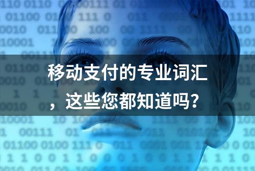 移动支付的专业词汇，这些您都知道吗？