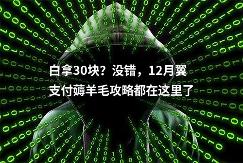 白拿30块？没错，12月翼支付薅羊毛攻略都在这里了