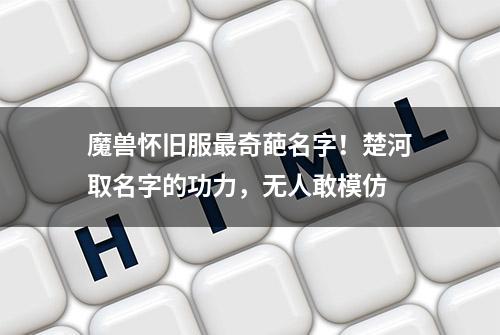 魔兽怀旧服最奇葩名字！楚河取名字的功力，无人敢模仿