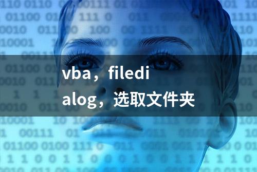 vba，filedialog，选取文件夹