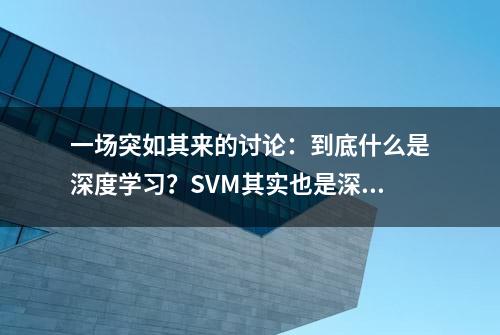 一场突如其来的讨论：到底什么是深度学习？SVM其实也是深度学习吗？