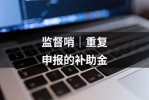 监督哨｜重复申报的补助金