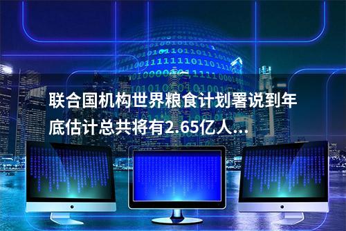 联合国机构世界粮食计划署说到年底估计总共将有2.65亿人被迫挨饿