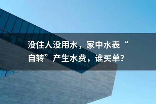 没住人没用水，家中水表“自转”产生水费，谁买单？