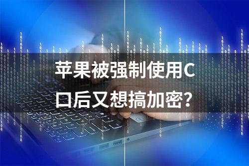 苹果被强制使用C口后又想搞加密？