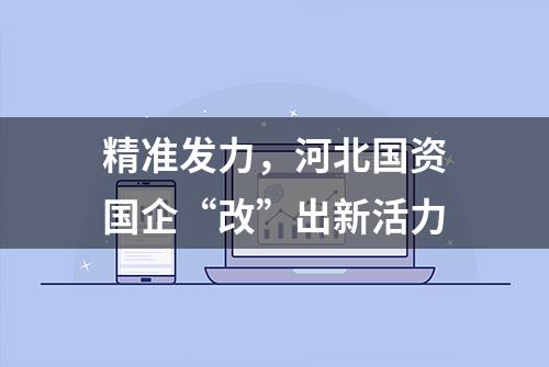 精准发力，河北国资国企“改”出新活力