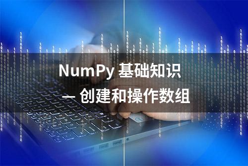 NumPy 基础知识 — 创建和操作数组