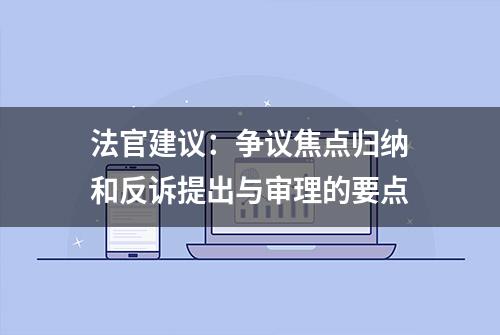 法官建议：争议焦点归纳和反诉提出与审理的要点