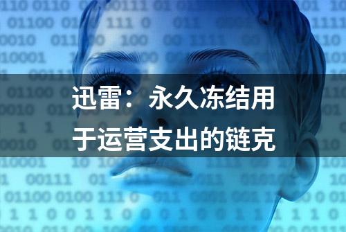 迅雷：永久冻结用于运营支出的链克