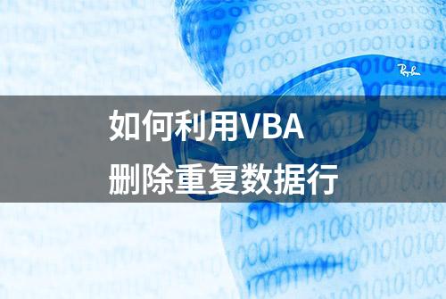 如何利用VBA删除重复数据行