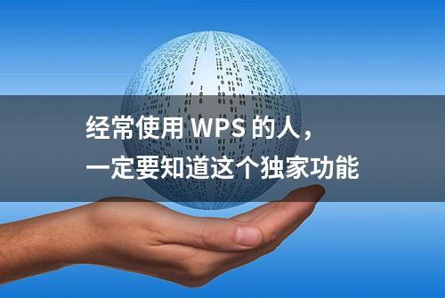 经常使用 WPS 的人，一定要知道这个独家功能