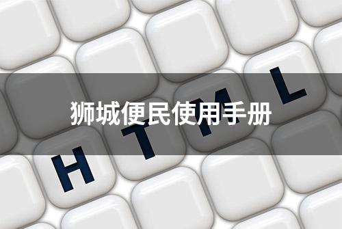 狮城便民使用手册