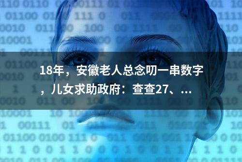 18年，安徽老人总念叨一串数字，儿女求助政府：查查27、81、241