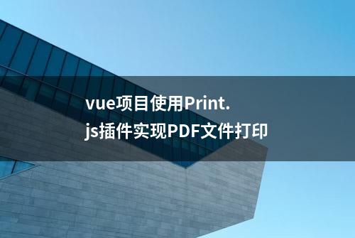 vue项目使用Print.js插件实现PDF文件打印